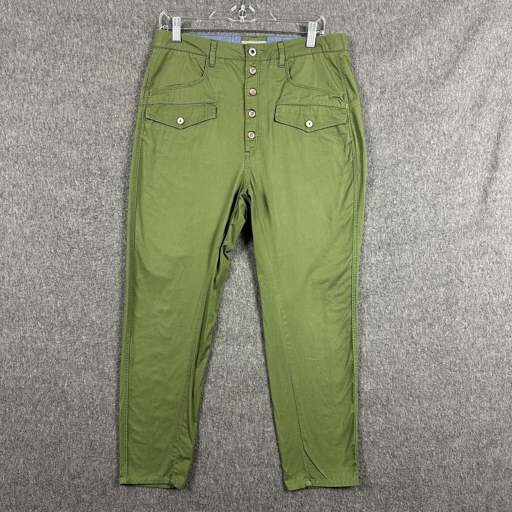 G-Star RAW Pants Womens 27 Green Twill Chino Button Fly Front Pockets Tapered